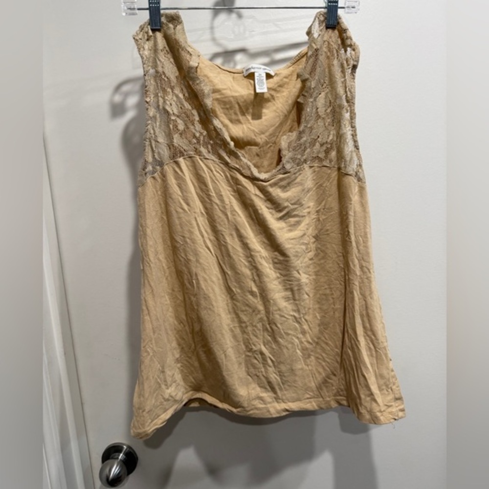 Ambiance Beige Lace Accent Top